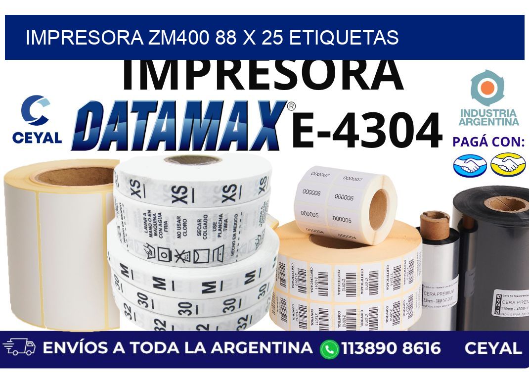 impresora zm400 88 x 25 etiquetas