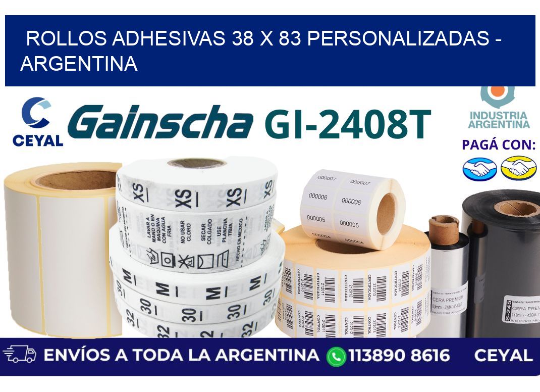 rollos adhesivas 38 x 83 personalizadas – Argentina