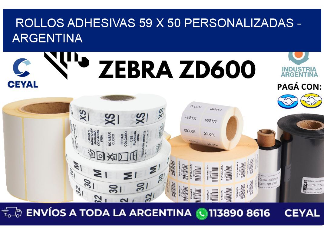 rollos adhesivas 59 x 50 personalizadas – Argentina