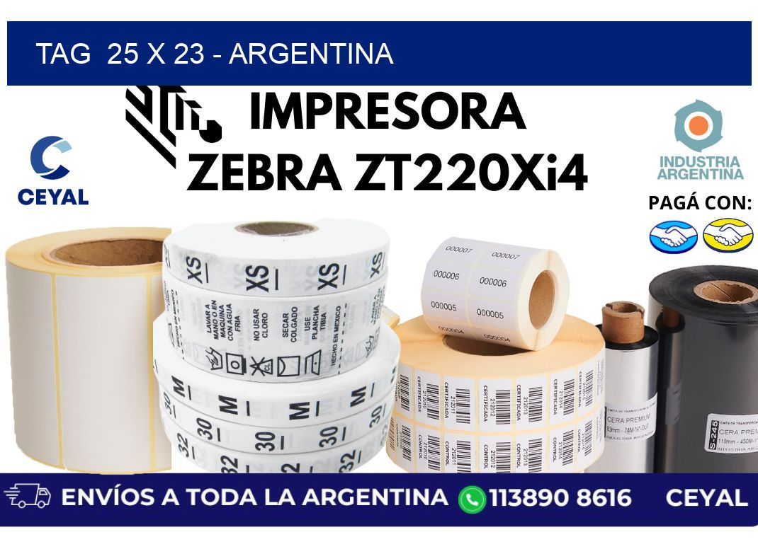 tag  25 x 23 - Argentina