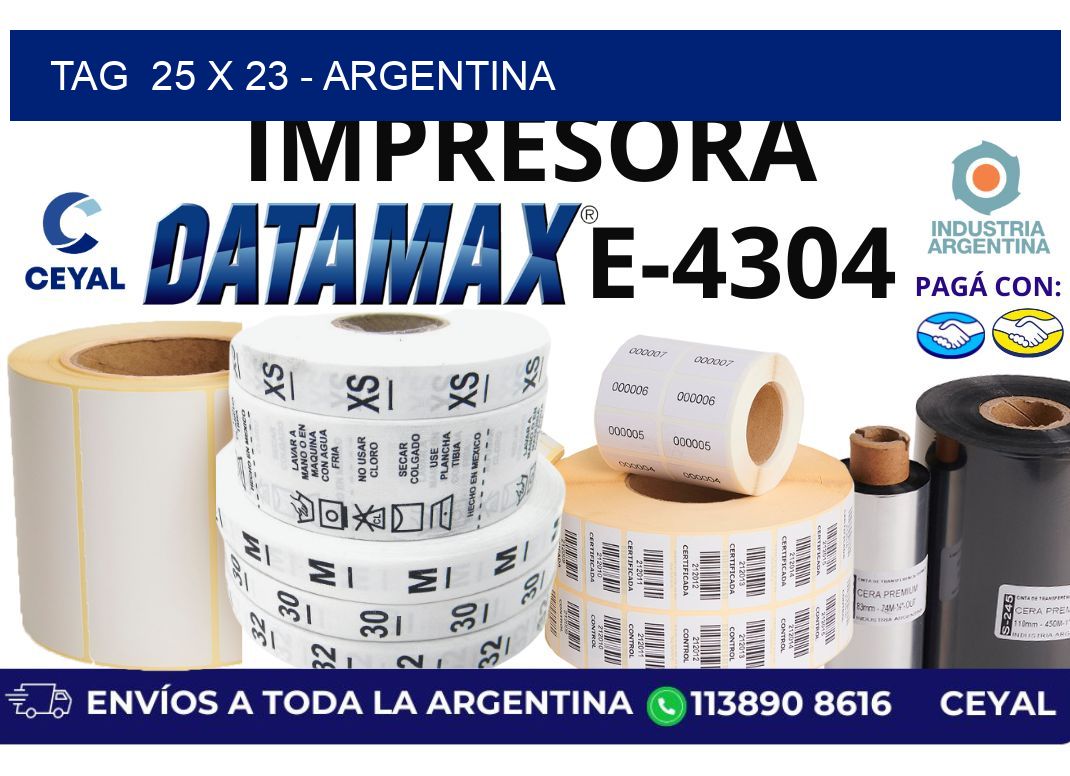 tag  25 x 23 - Argentina