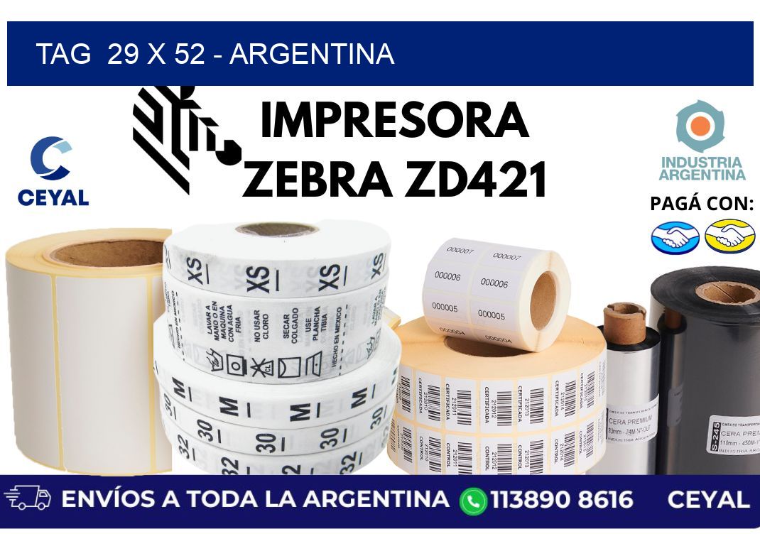 tag  29 x 52 - Argentina