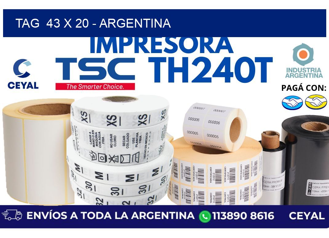 tag  43 x 20 - Argentina