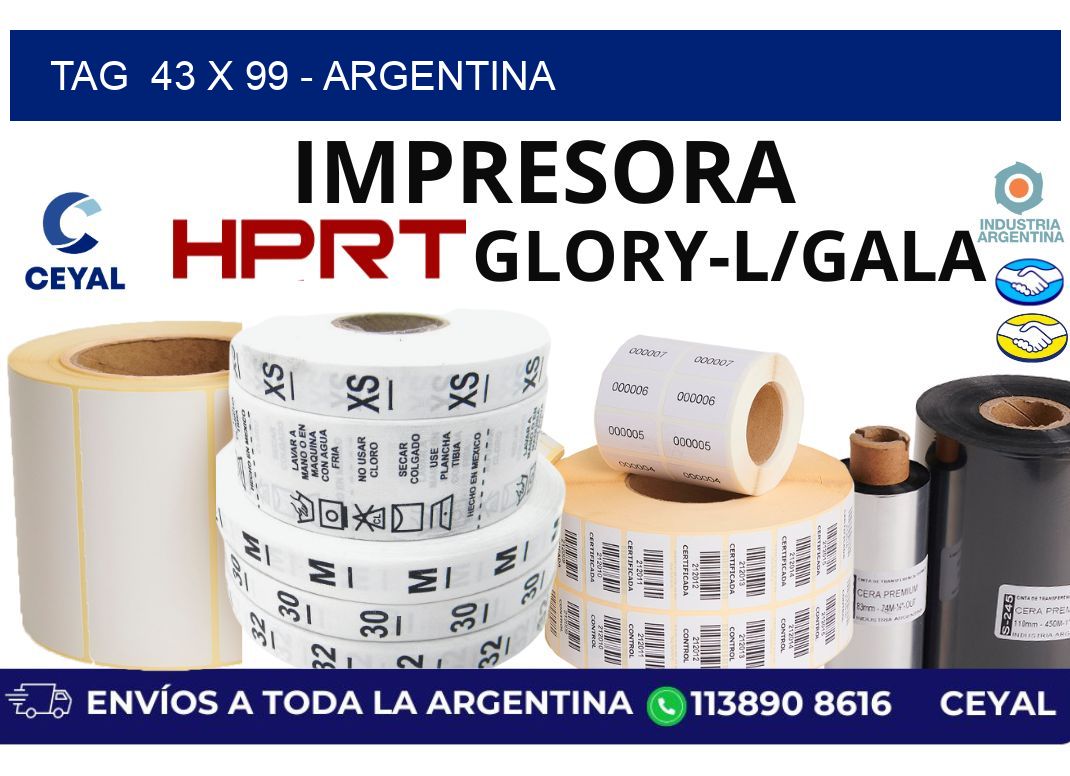 tag  43 x 99 - Argentina