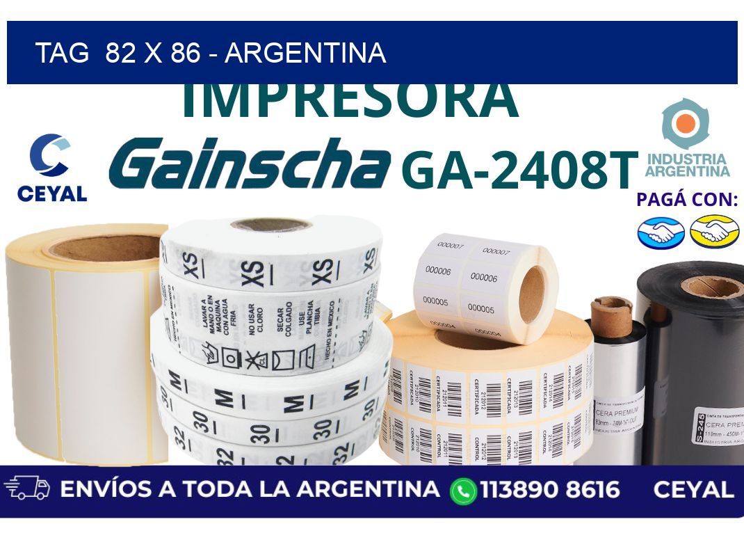 tag  82 x 86 – Argentina