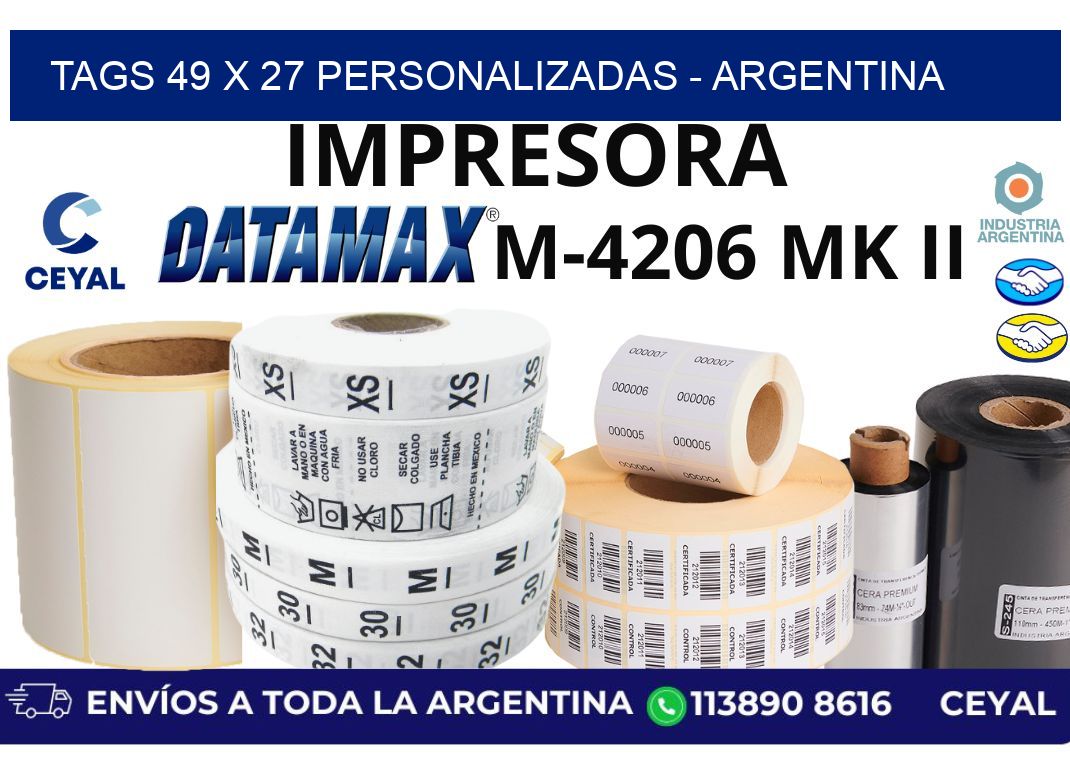 tags 49 x 27 personalizadas - Argentina
