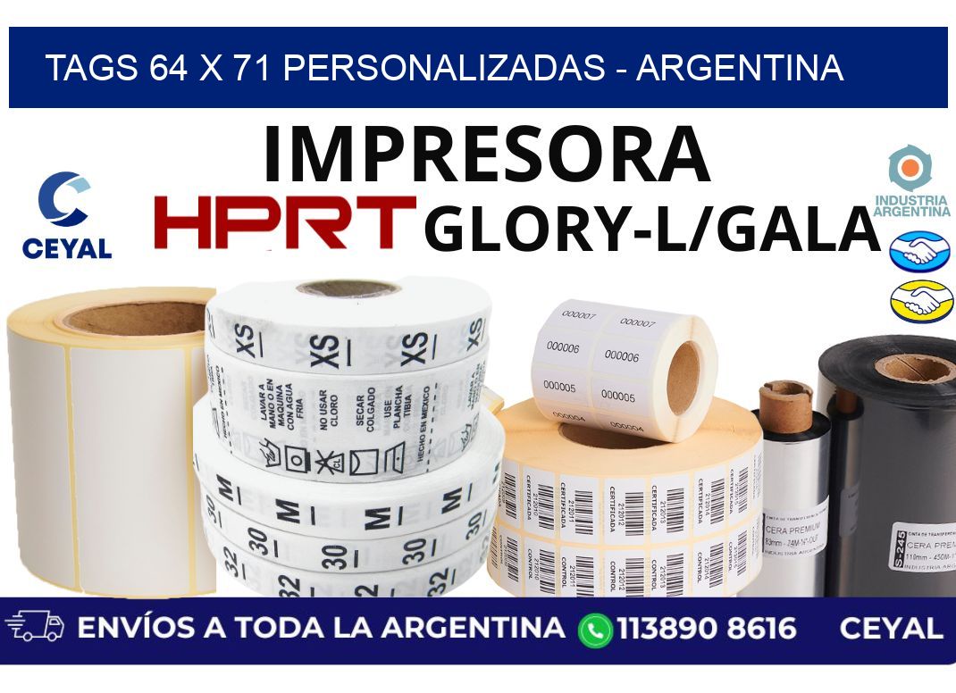 tags 64 x 71 personalizadas – Argentina