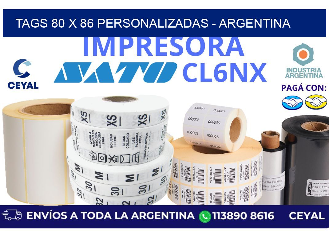tags 80 x 86 personalizadas – Argentina