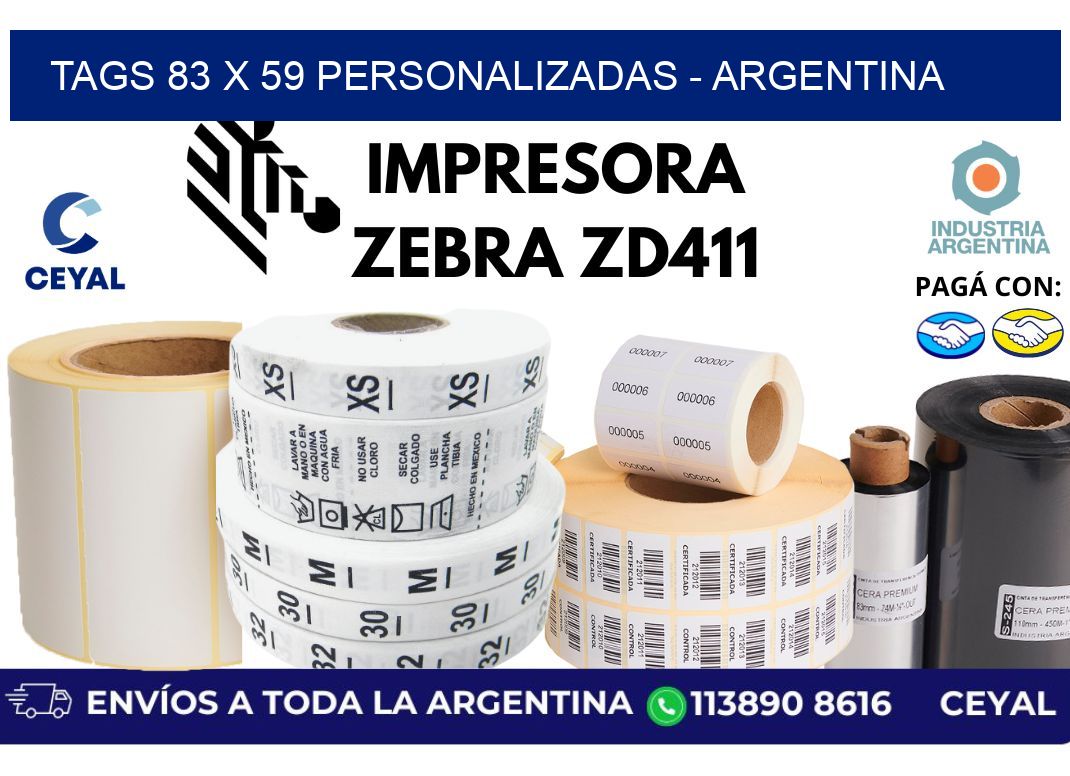 tags 83 x 59 personalizadas - Argentina