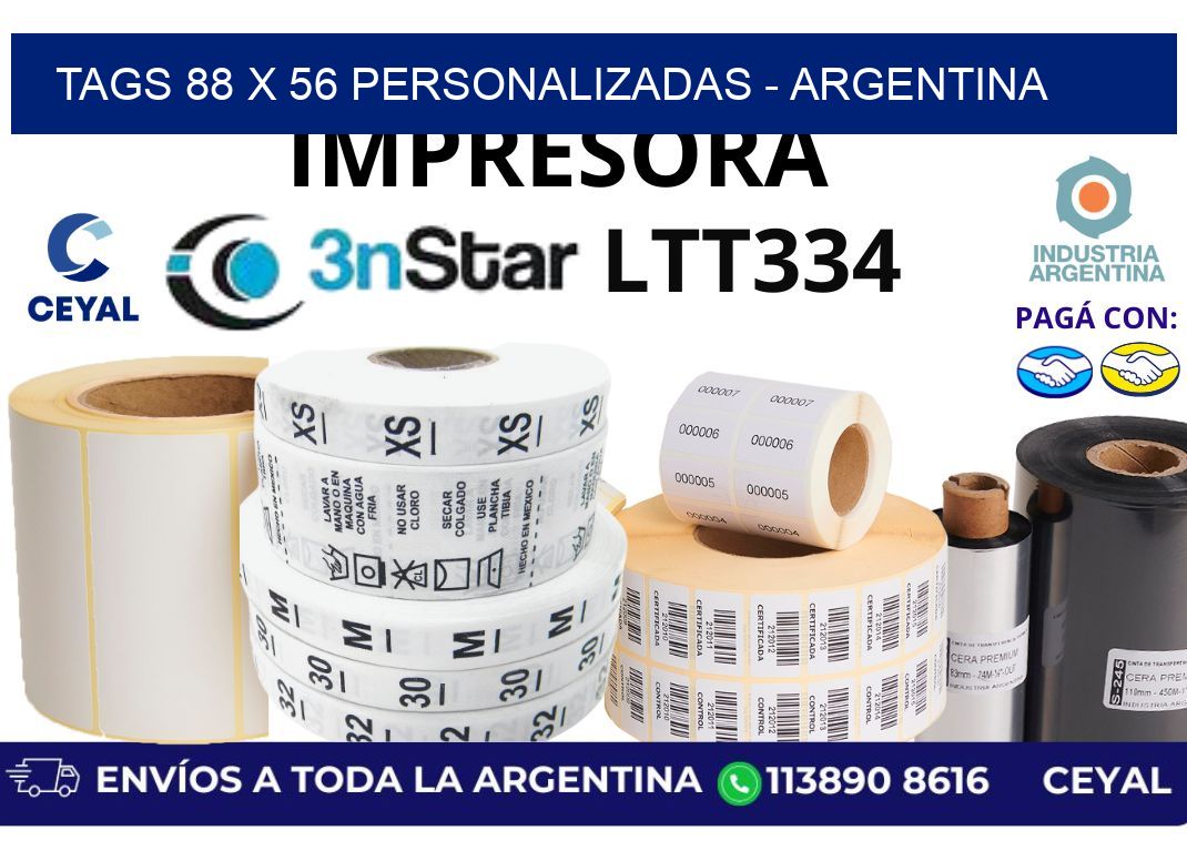 tags 88 x 56 personalizadas - Argentina