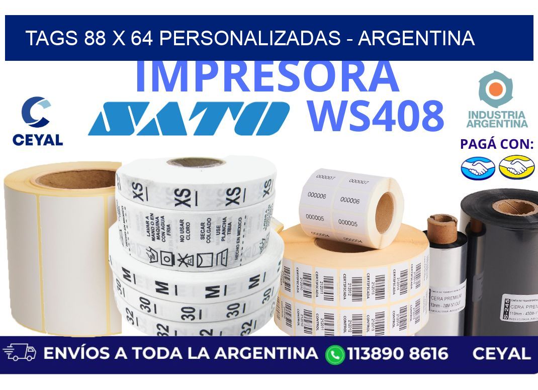 tags 88 x 64 personalizadas – Argentina
