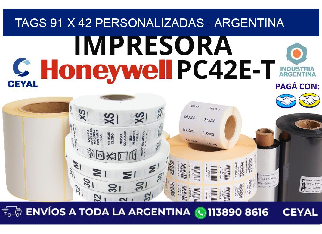 tags 91 x 42 personalizadas - Argentina