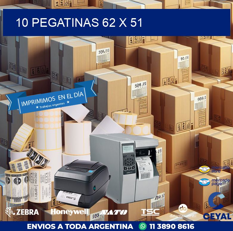 10 PEGATINAS 62 x 51