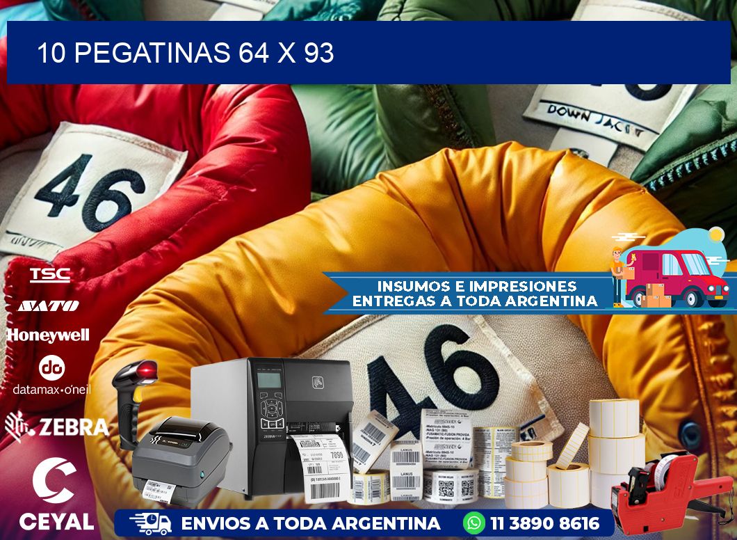 10 PEGATINAS 64 x 93