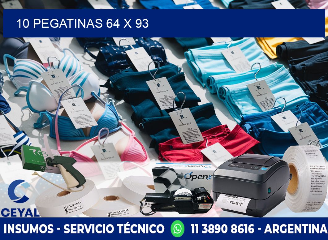 10 PEGATINAS 64 x 93