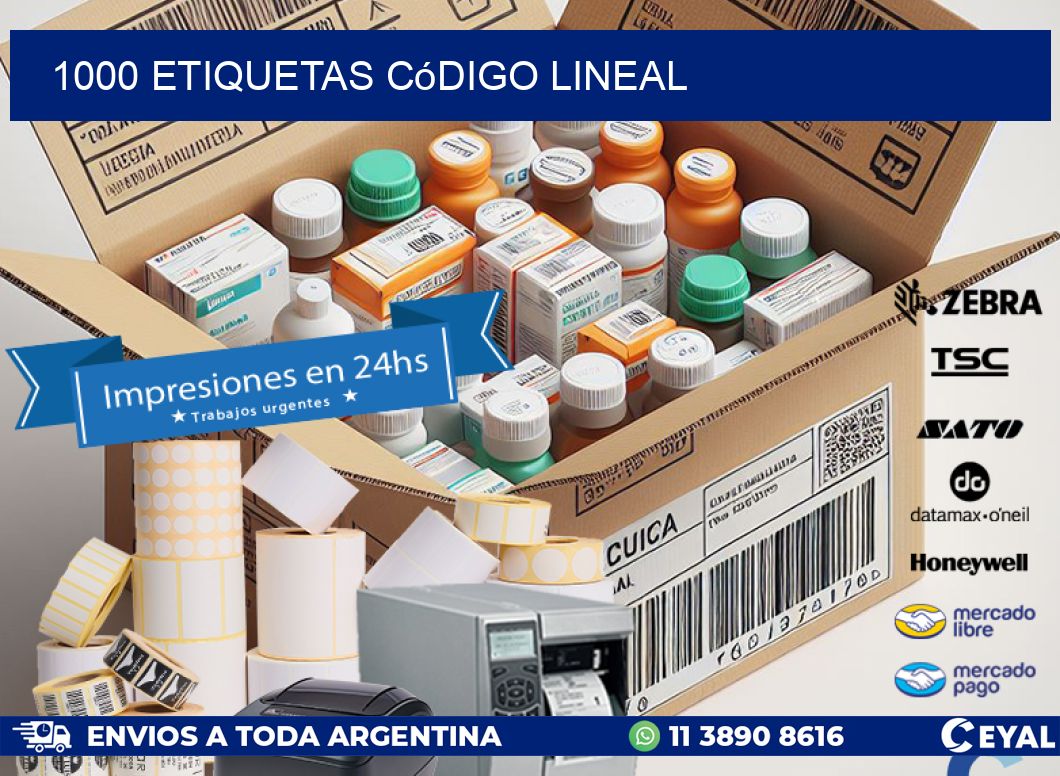 1000 Etiquetas código lineal
