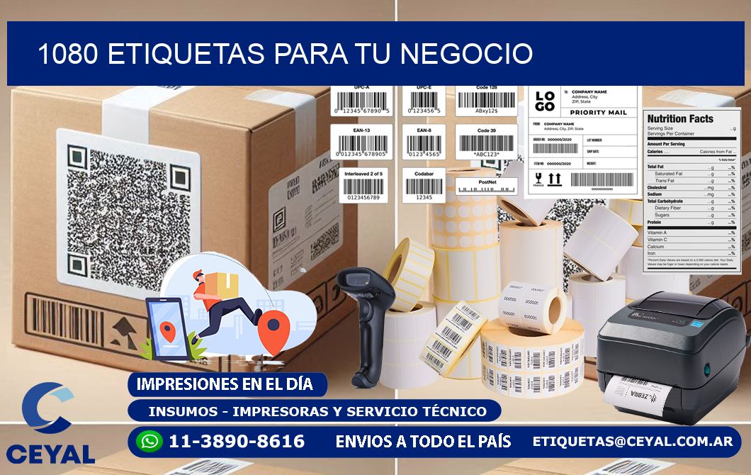 1080 etiquetas para tu negocio
