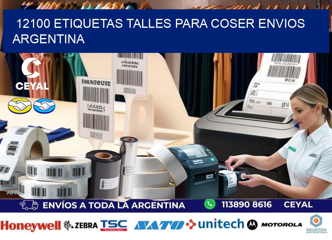 12100 ETIQUETAS TALLES PARA COSER ENVIOS ARGENTINA