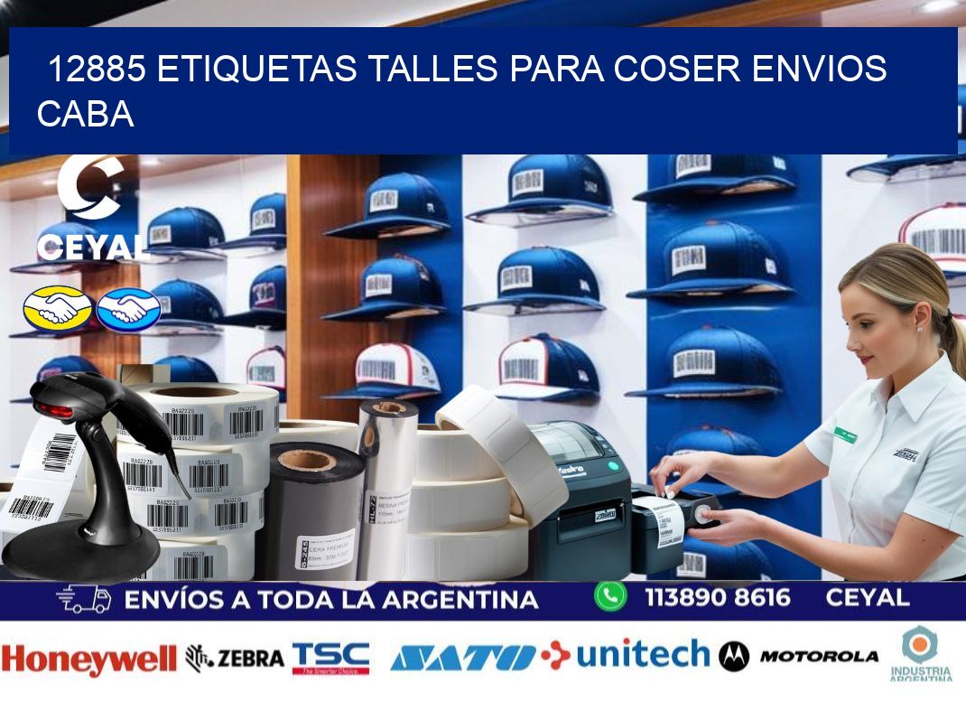 12885 ETIQUETAS TALLES PARA COSER ENVIOS CABA