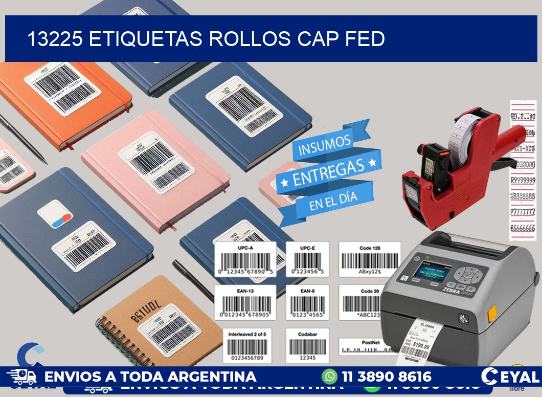 13225 etiquetas rollos CAP FED