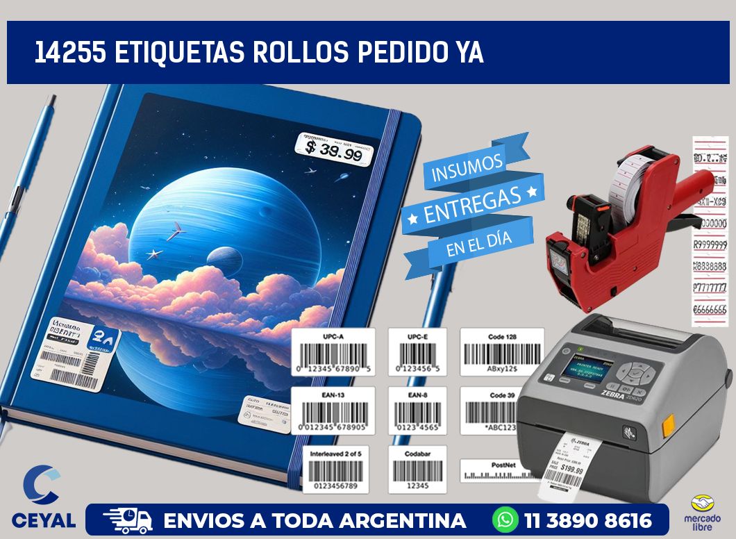14255 etiquetas rollos PEDIDO YA