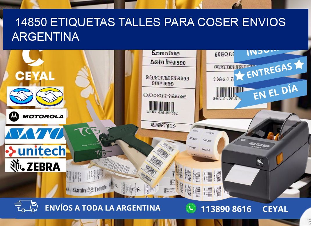 14850 ETIQUETAS TALLES PARA COSER ENVIOS ARGENTINA