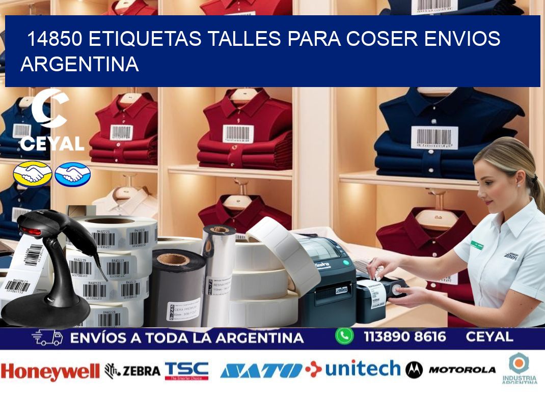 14850 ETIQUETAS TALLES PARA COSER ENVIOS ARGENTINA