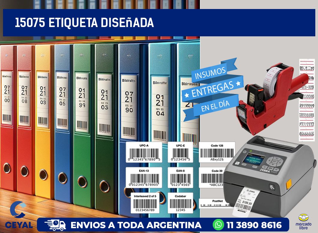 15075 etiqueta diseñada