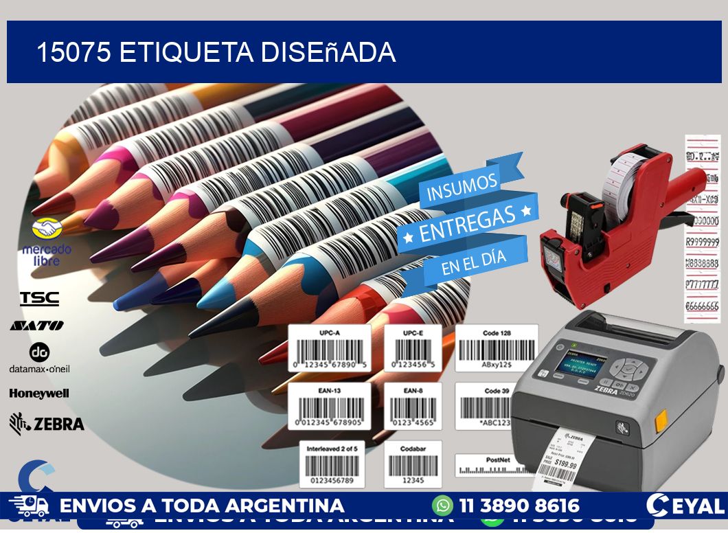 15075 etiqueta diseñada