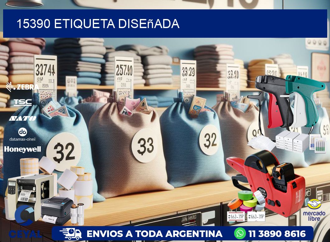 15390 etiqueta diseñada