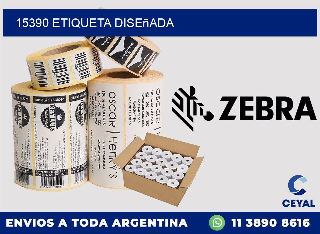 15390 etiqueta diseñada