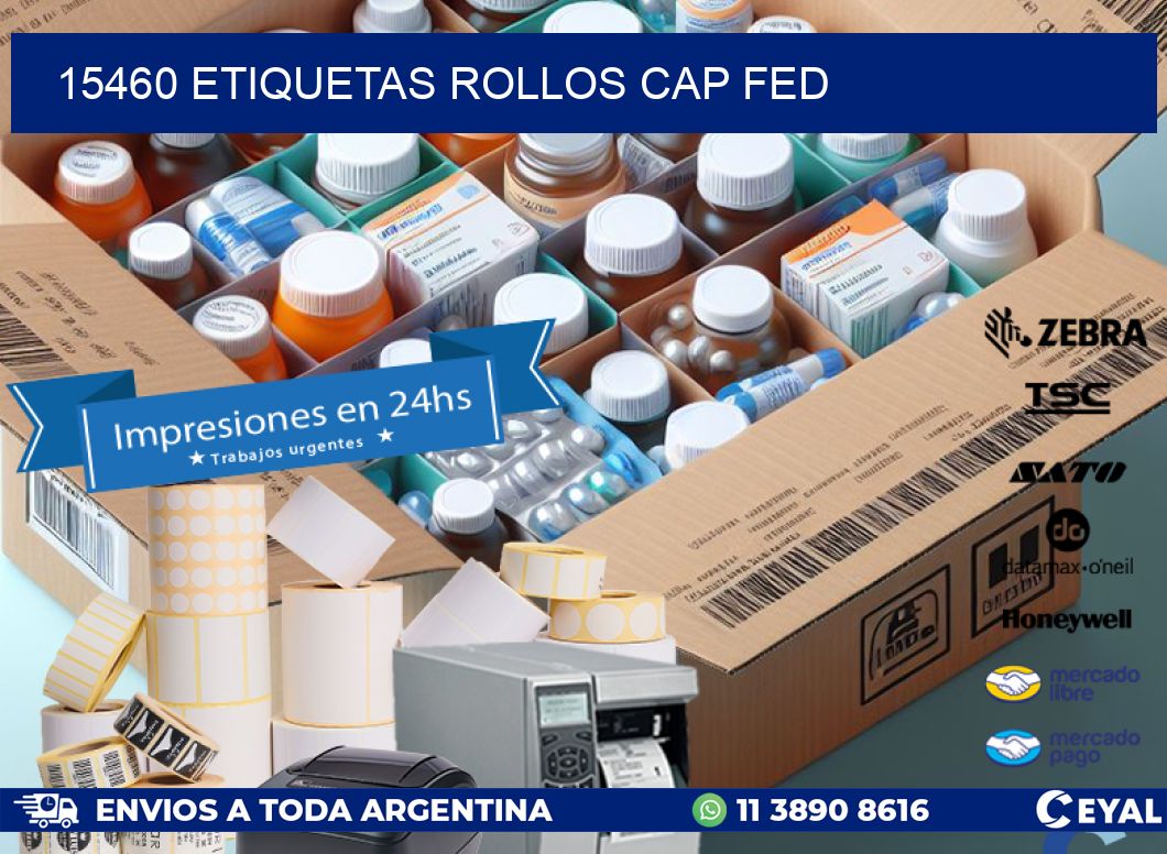 15460 etiquetas rollos CAP FED