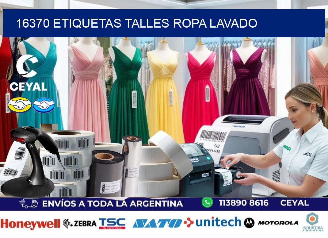 16370 ETIQUETAS TALLES ROPA LAVADO
