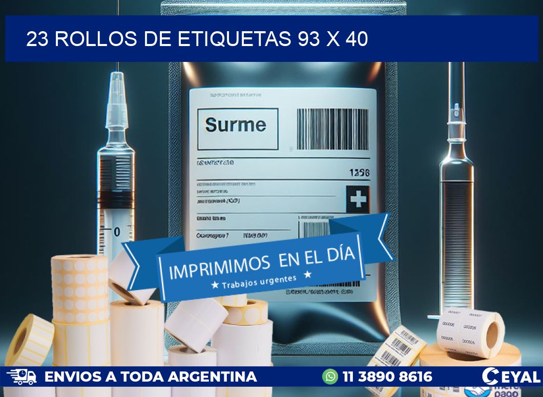 23 ROLLOS DE ETIQUETAS 93 x 40