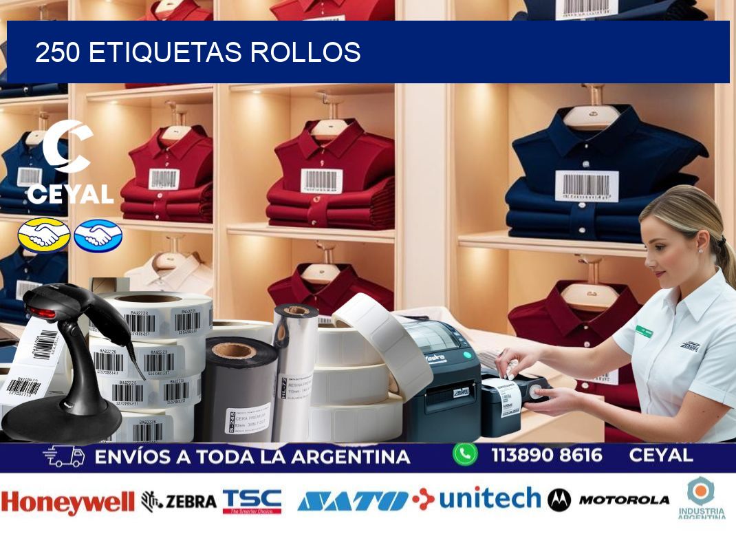 250 etiquetas rollos
