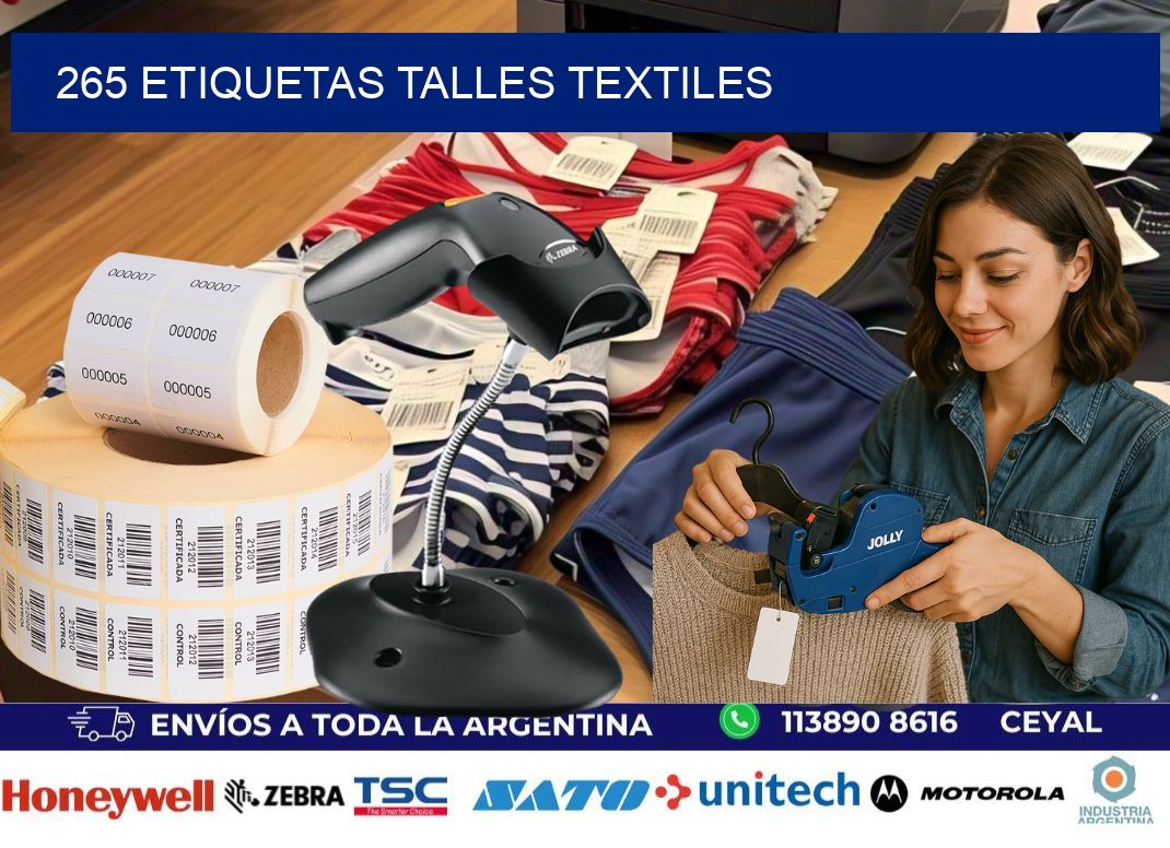 265 ETIQUETAS TALLES TEXTILES