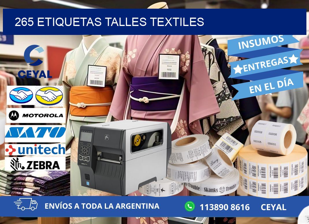 265 ETIQUETAS TALLES TEXTILES