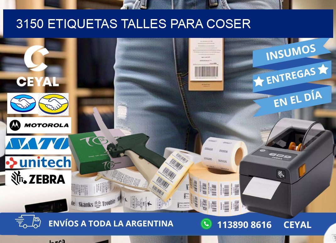 3150 ETIQUETAS TALLES PARA COSER