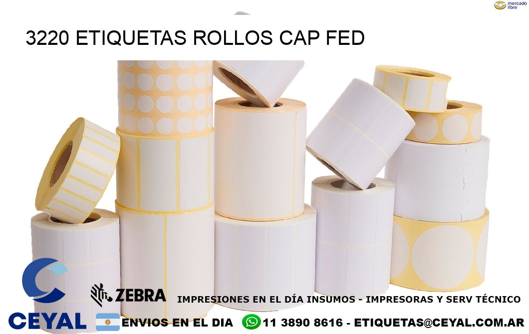 3220 etiquetas rollos CAP FED