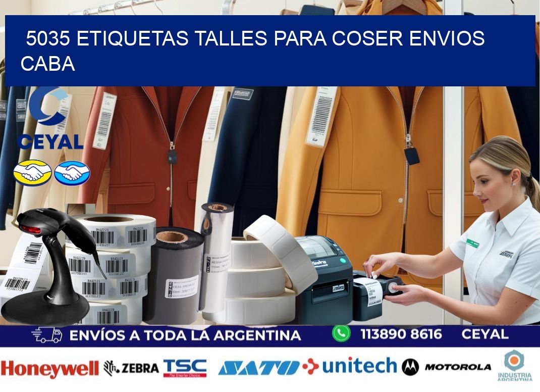 5035 ETIQUETAS TALLES PARA COSER ENVIOS CABA