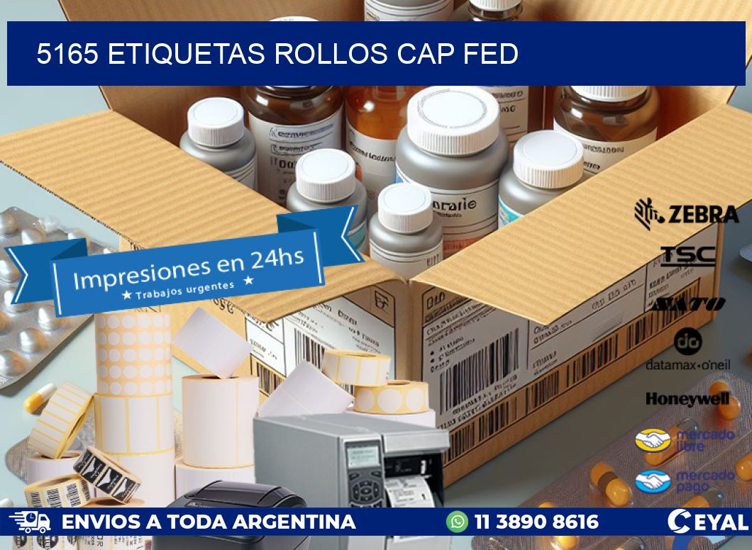 5165 etiquetas rollos CAP FED