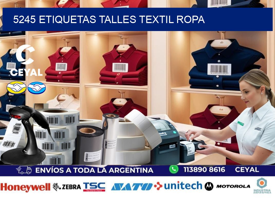 5245 ETIQUETAS TALLES TEXTIL ROPA