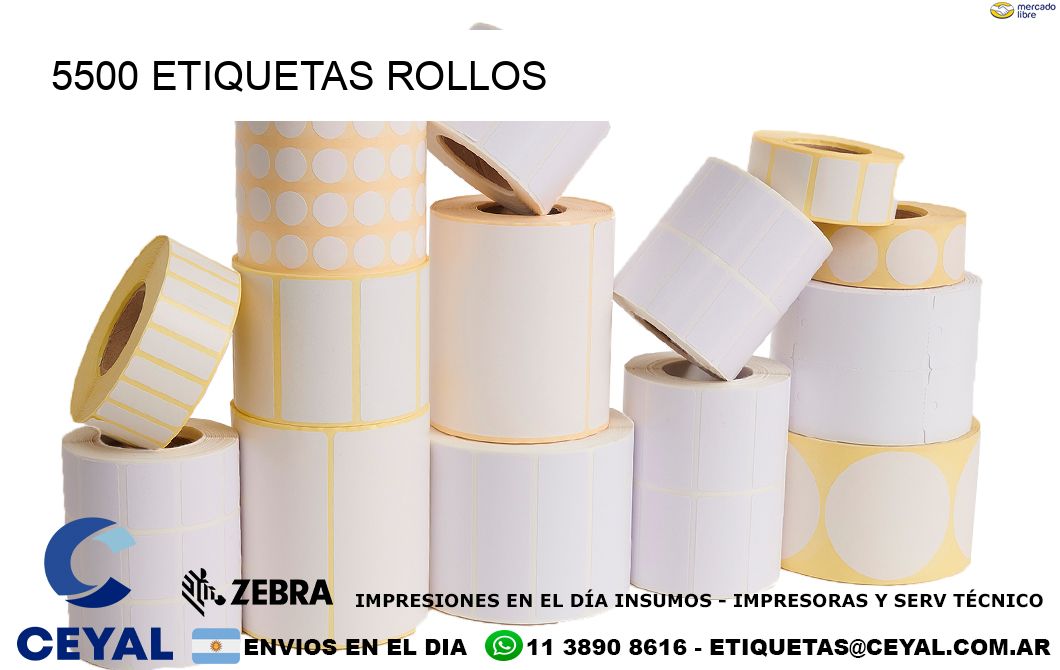 5500 etiquetas rollos