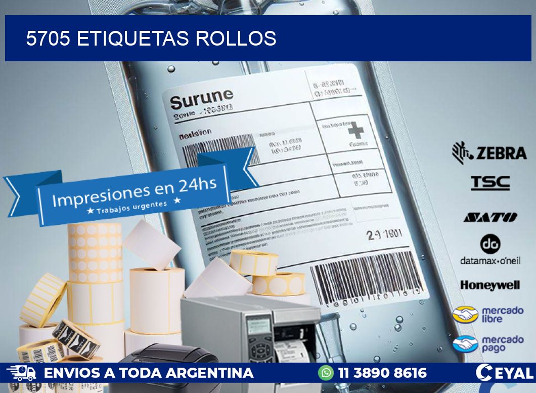 5705 etiquetas rollos