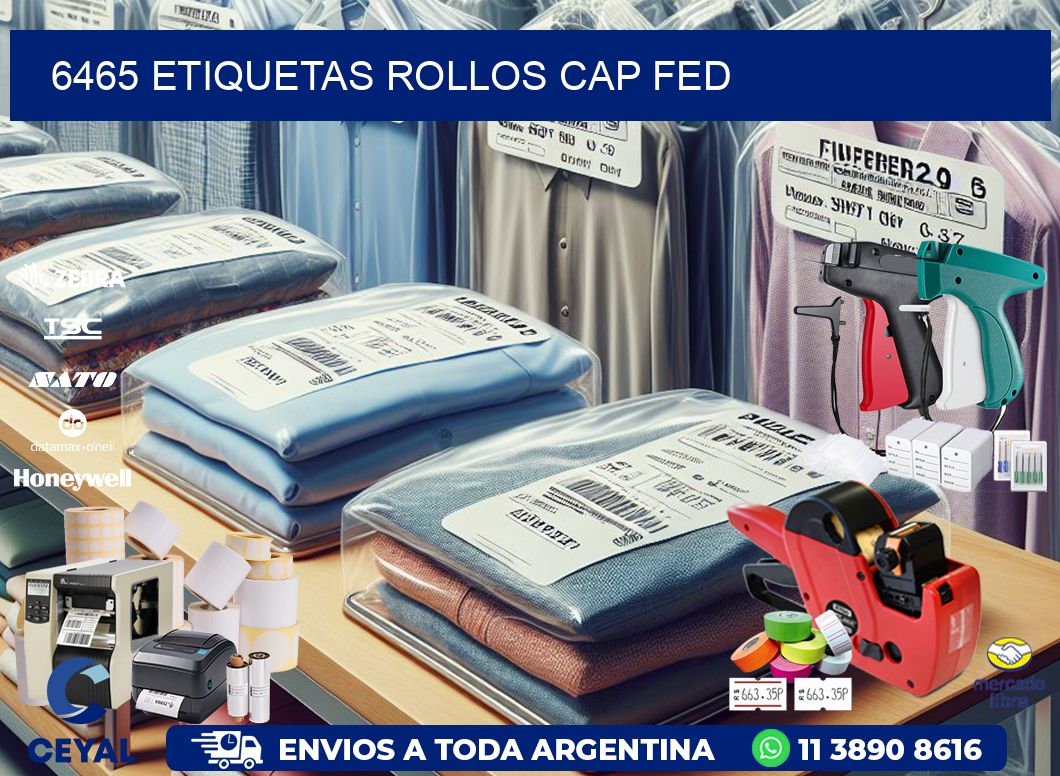 6465 etiquetas rollos CAP FED