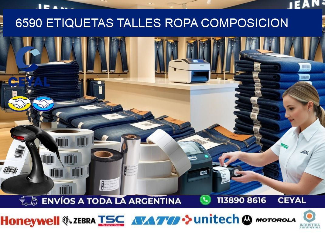 6590 ETIQUETAS TALLES ROPA COMPOSICION