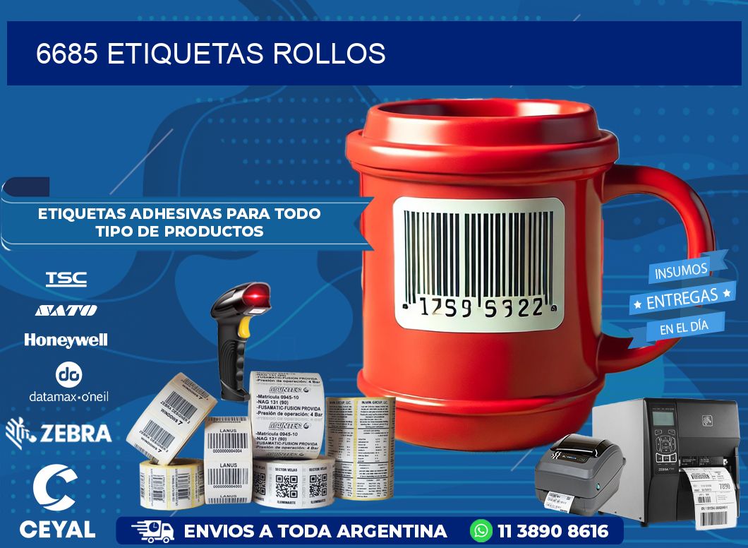 6685 etiquetas rollos
