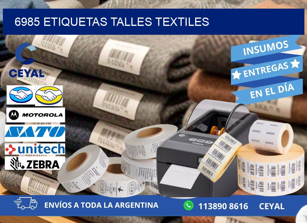 6985 ETIQUETAS TALLES TEXTILES