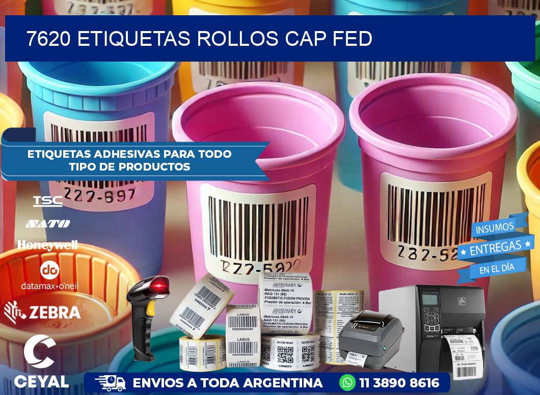 7620 etiquetas rollos CAP FED