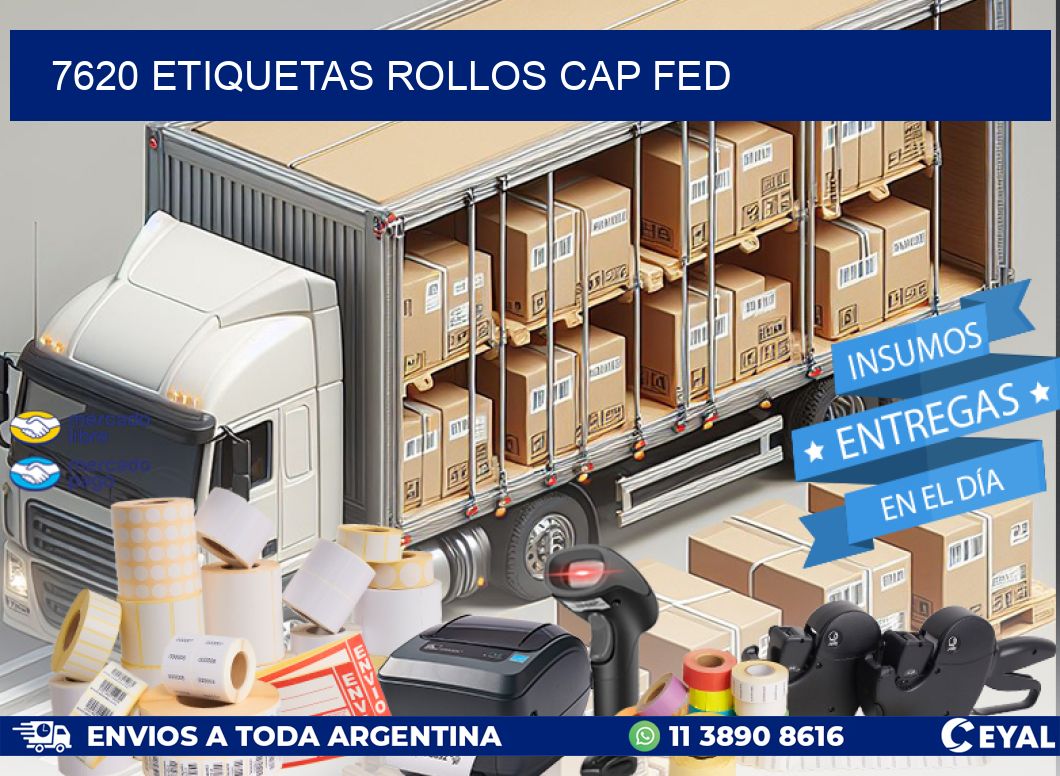 7620 etiquetas rollos CAP FED